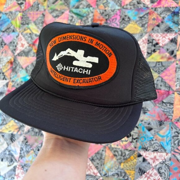 Vintage Hitachi New Dimensions in Motion Intelligent Snapback Mesh Trucker Hat - Picture 1 of 8